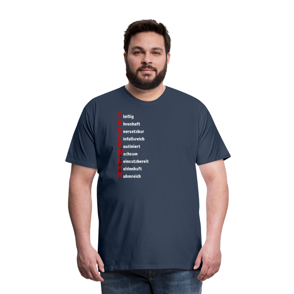 Feuerwehr Schriftzug - Männer T-Shirt - Navy