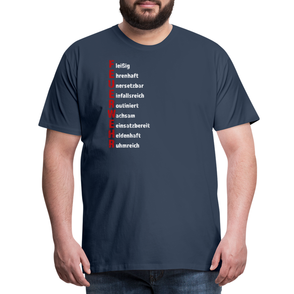 Feuerwehr Schriftzug - Männer T-Shirt - Navy
