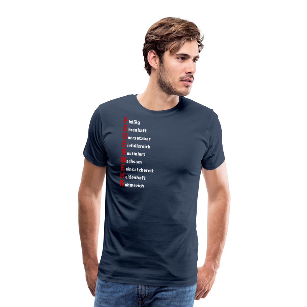 Feuerwehr Schriftzug - Männer T-Shirt - Navy