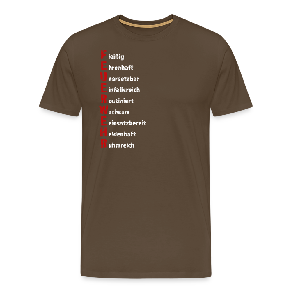 Feuerwehr Schriftzug - Männer T-Shirt - Edelbraun