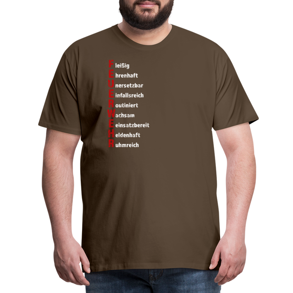 Feuerwehr Schriftzug - Männer T-Shirt - Edelbraun