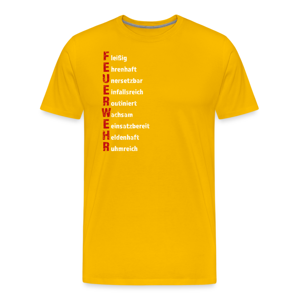Feuerwehr Schriftzug - Männer T-Shirt - Sonnengelb