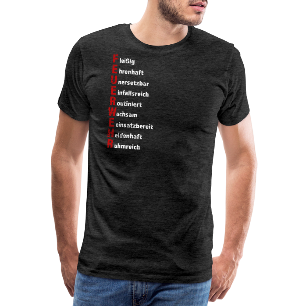 Feuerwehr Schriftzug - Männer T-Shirt - Anthrazit