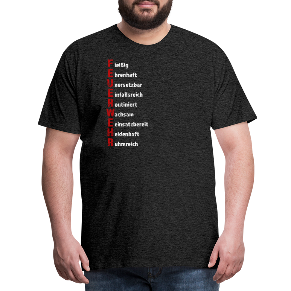 Feuerwehr Schriftzug - Männer T-Shirt - Anthrazit