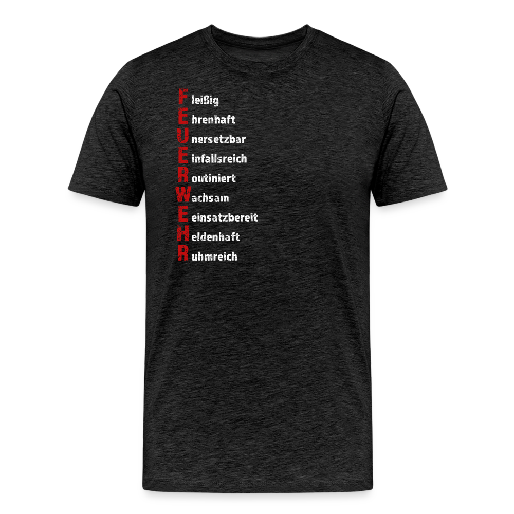 Feuerwehr Schriftzug - Männer T-Shirt - Anthrazit