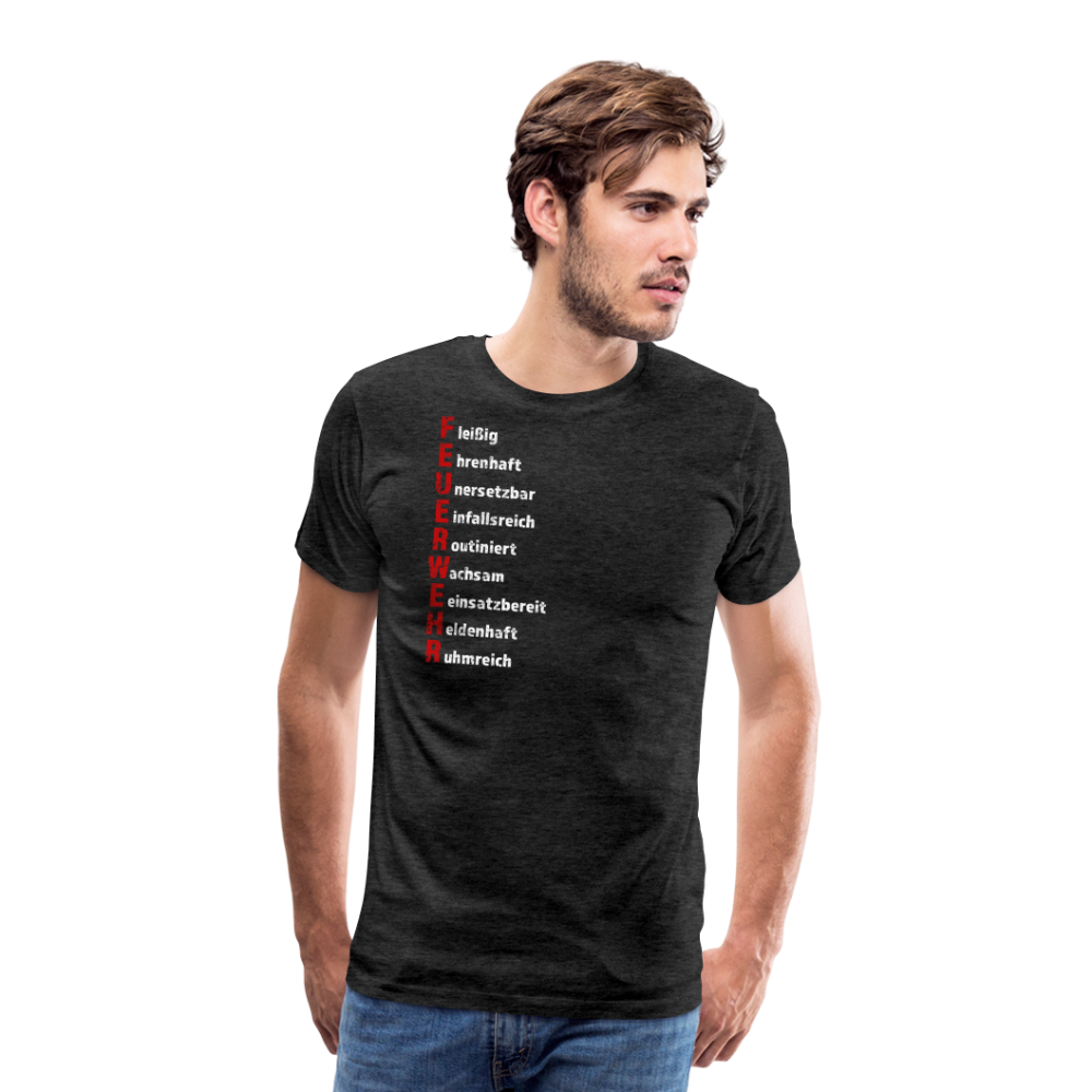 Feuerwehr Schriftzug - Männer T-Shirt - Anthrazit