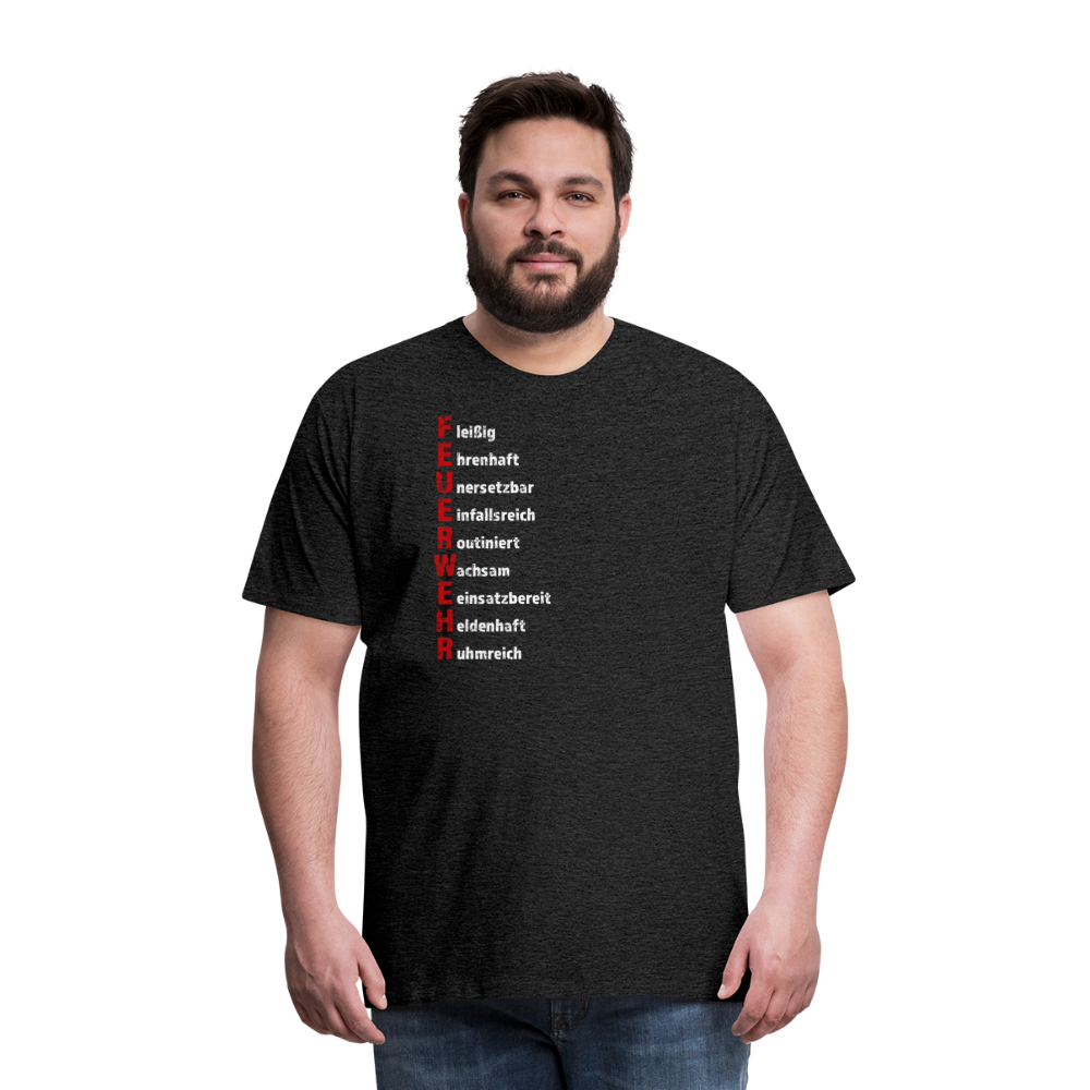 Feuerwehr Schriftzug - Männer T-Shirt - Anthrazit