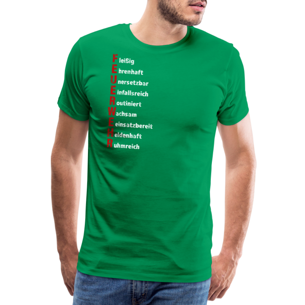 Feuerwehr Schriftzug - Männer T-Shirt - Kelly Green