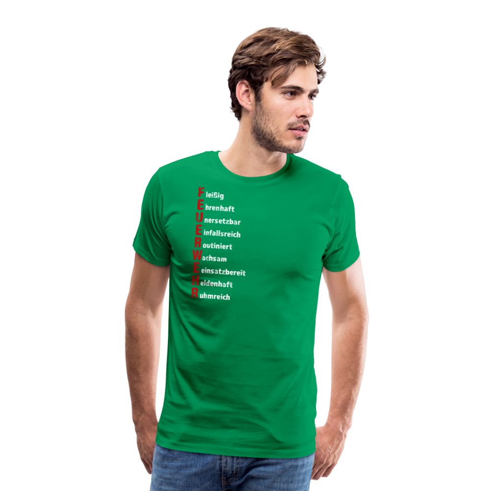 Feuerwehr Schriftzug - Männer T-Shirt - Kelly Green