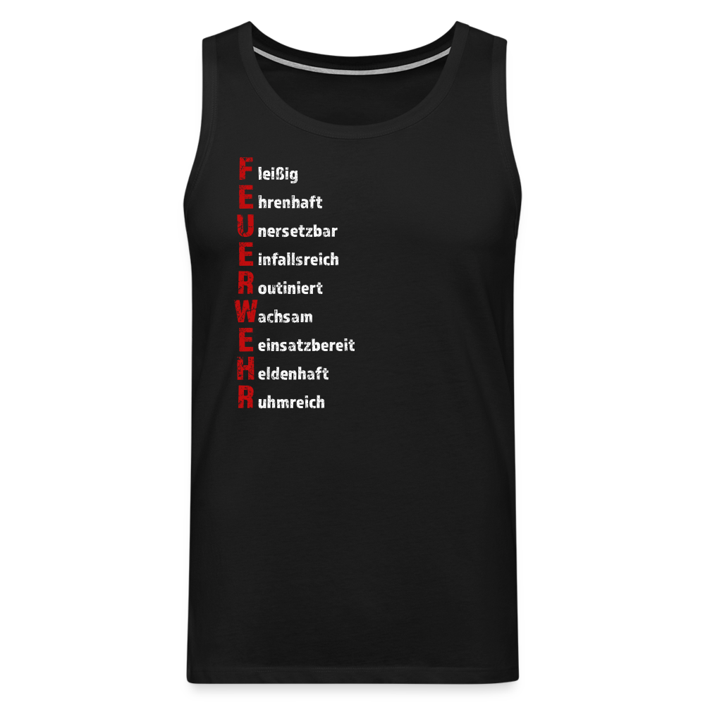 Feuerwehr Schriftzug - Männer Tank Top - Schwarz