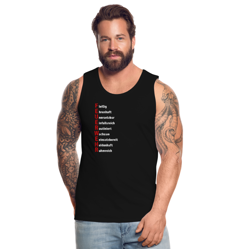 Feuerwehr Schriftzug - Männer Tank Top - Schwarz