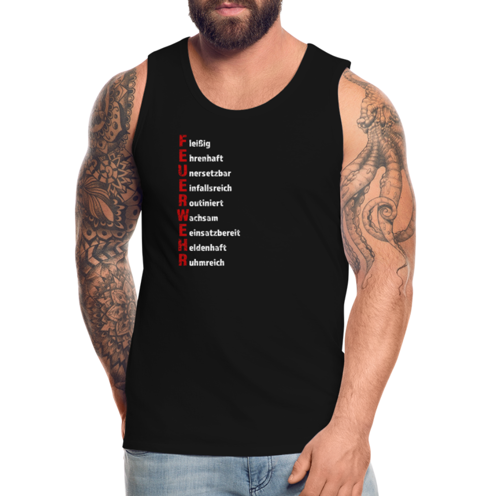 Feuerwehr Schriftzug - Männer Tank Top - Schwarz