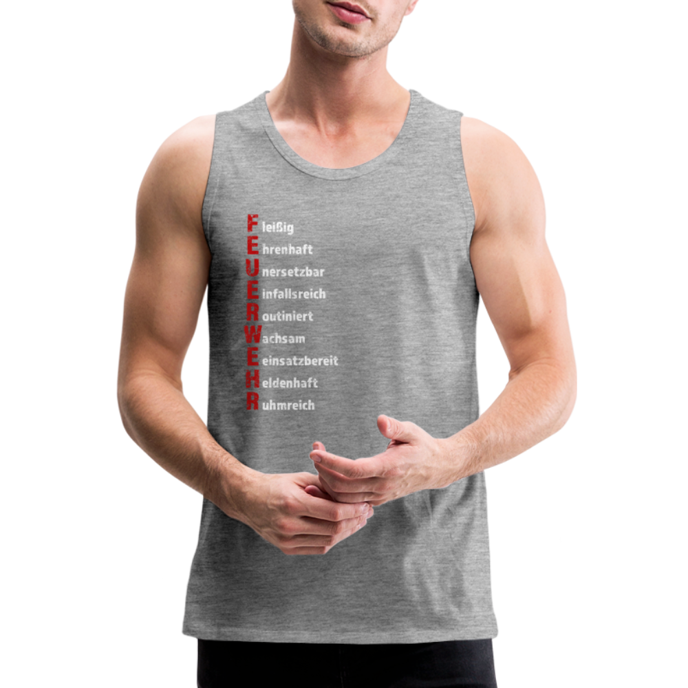 Feuerwehr Schriftzug - Männer Tank Top - Grau meliert