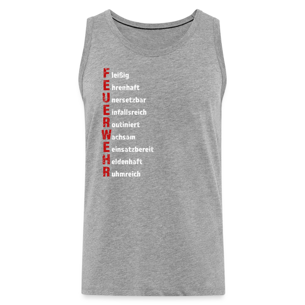 Feuerwehr Schriftzug - Männer Tank Top - Grau meliert