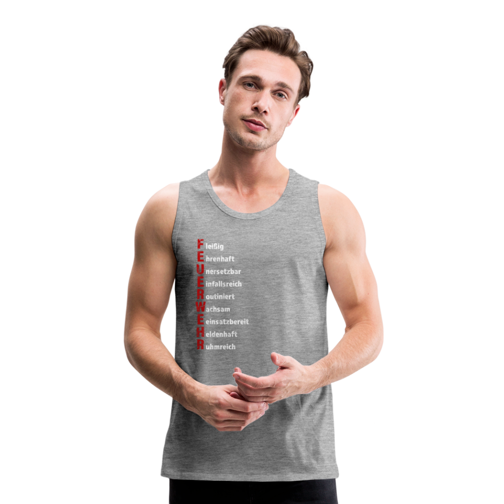 Feuerwehr Schriftzug - Männer Tank Top - Grau meliert