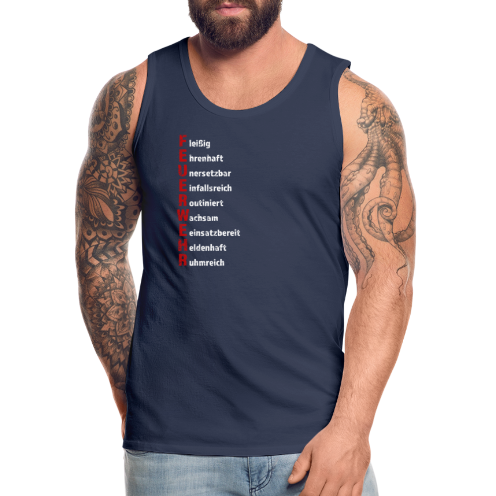 Feuerwehr Schriftzug - Männer Tank Top - Navy