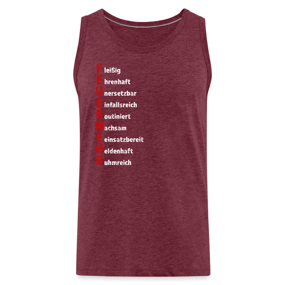 Feuerwehr Schriftzug - Männer Tank Top - Bordeauxrot meliert