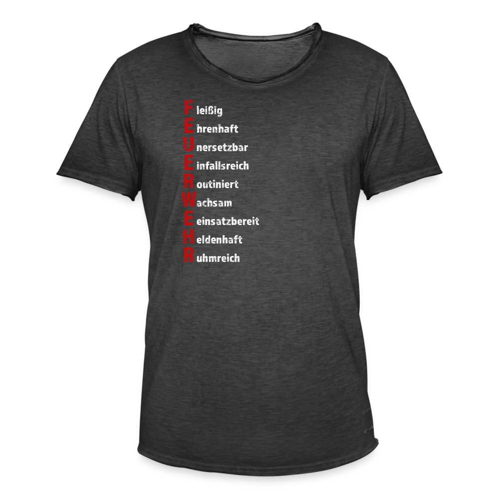 Feuerwehr Schriftzug - Männer Vintage T-Shirt - Vintage Schwarz