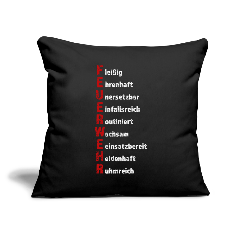 Feuerwehr Schriftzug - Sofakissen mit Füllung 44 x 44 cm - Schwarz