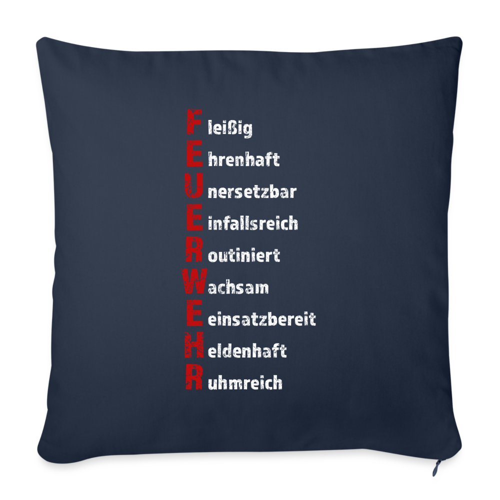 Feuerwehr Schriftzug - Sofakissen mit Füllung 44 x 44 cm - Navy