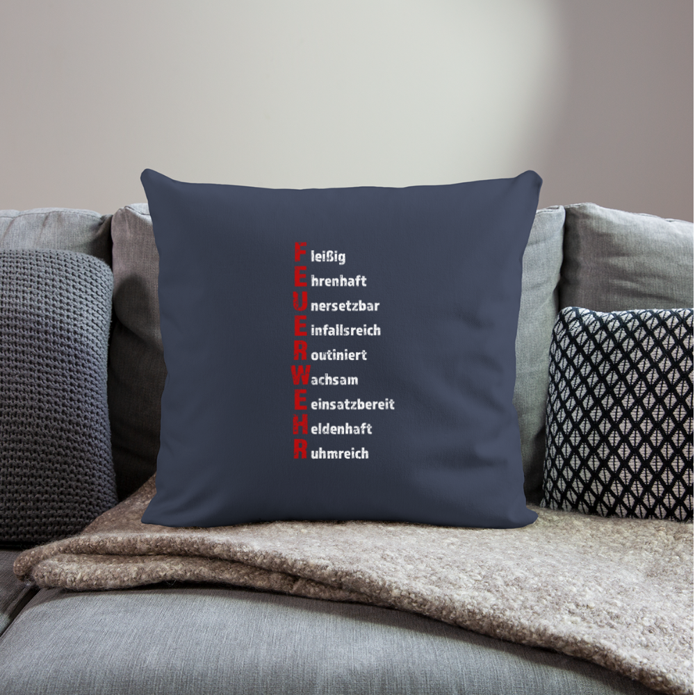 Feuerwehr Schriftzug - Sofakissen mit Füllung 44 x 44 cm - Navy
