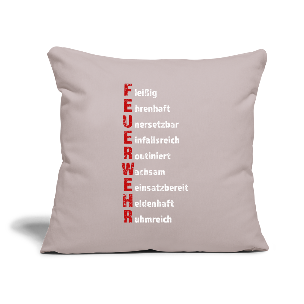 Feuerwehr Schriftzug - Sofakissen mit Füllung 44 x 44 cm - helles Taupe