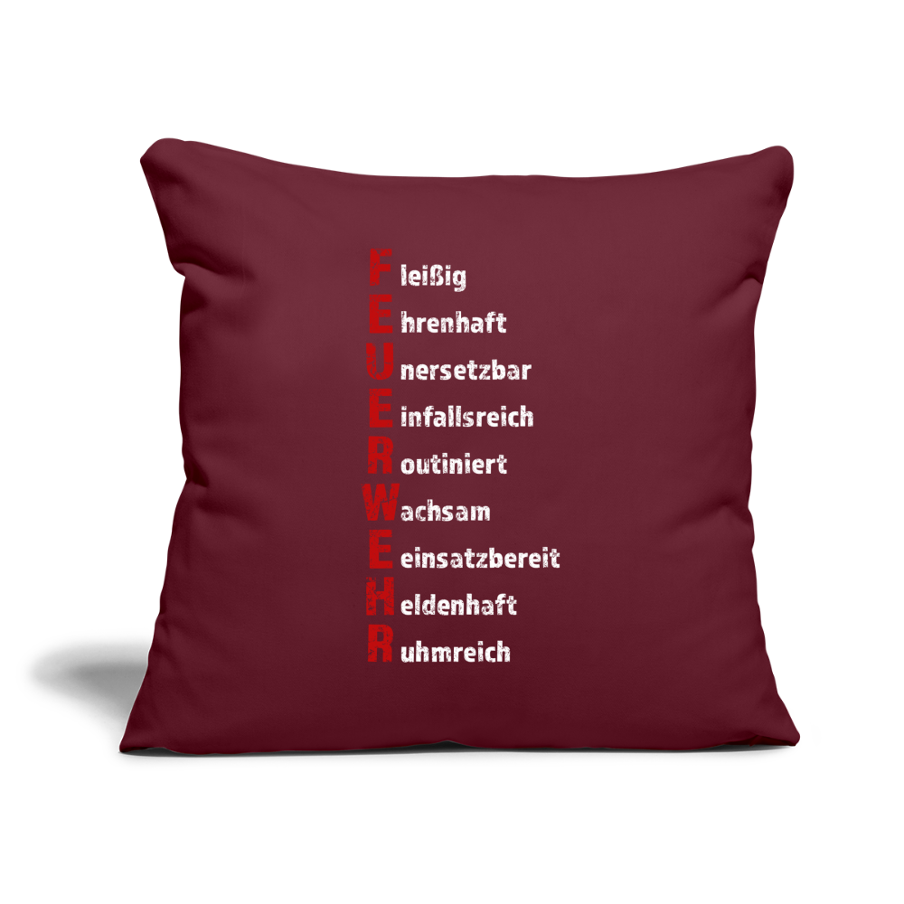 Feuerwehr Schriftzug - Sofakissen mit Füllung 44 x 44 cm - Burgunderrot