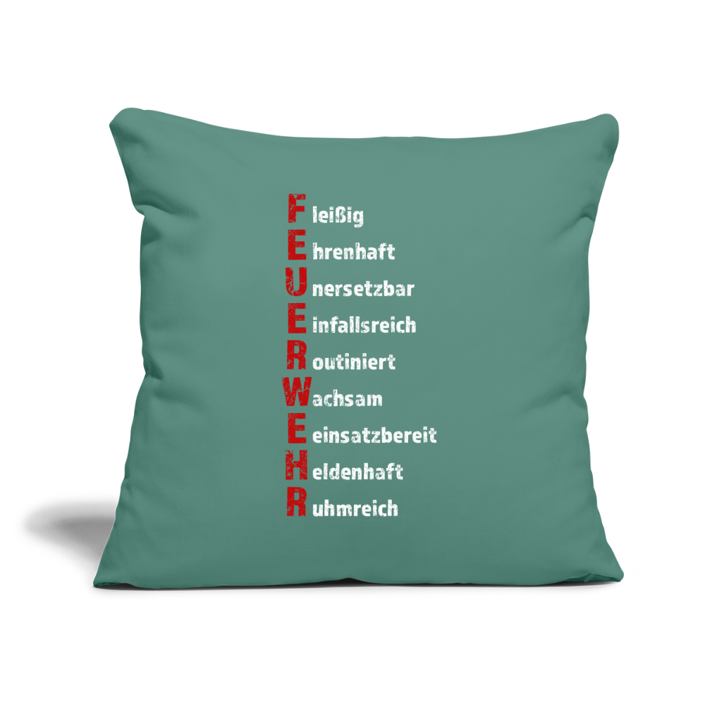 Feuerwehr Schriftzug - Sofakissen mit Füllung 44 x 44 cm - Tanngrün