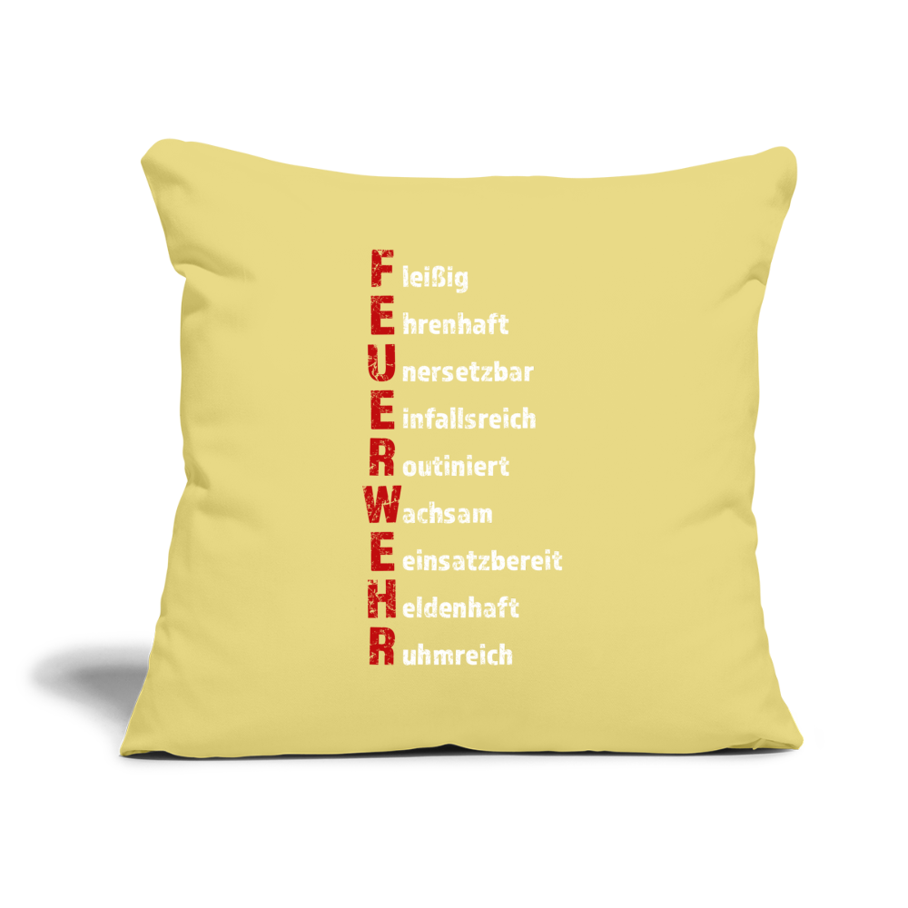 Feuerwehr Schriftzug - Sofakissen mit Füllung 44 x 44 cm - Hellgelb