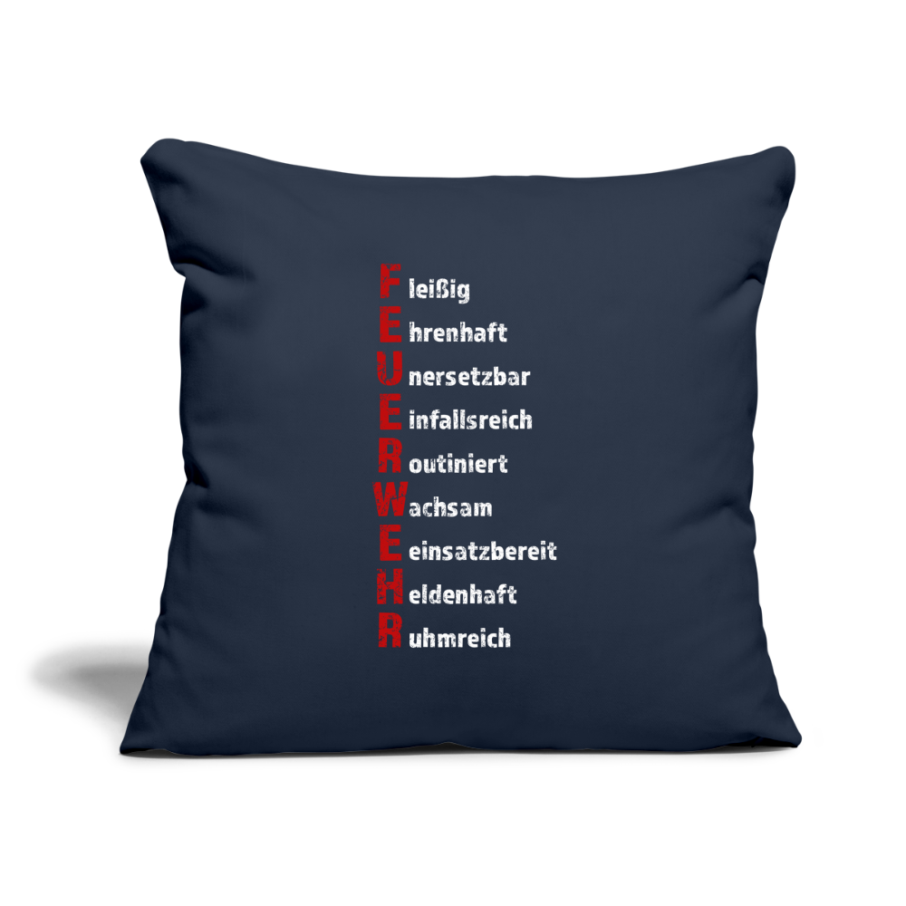 Feuerwehr Schriftzug - Sofakissenbezug 44 x 44 cm - Navy