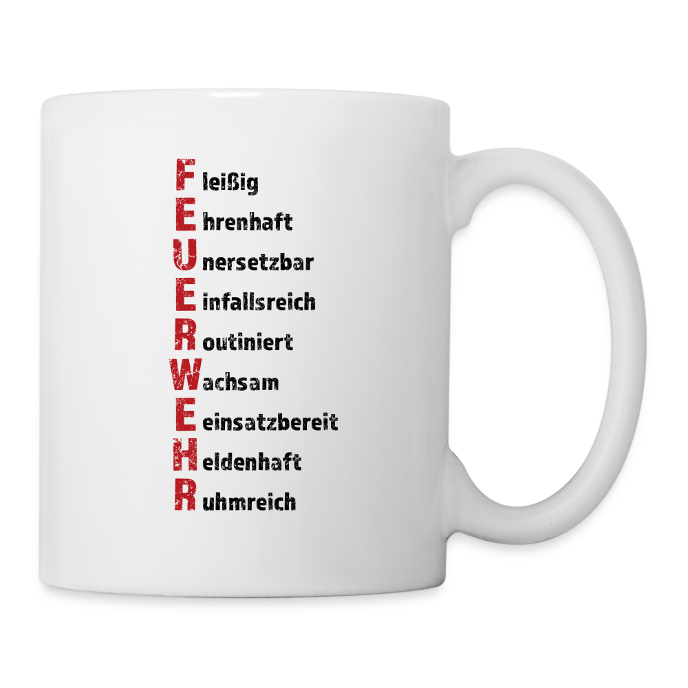 Feuerwehr Schriftzug - Tasse 325 ml - weiß