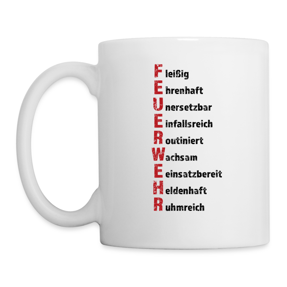 Feuerwehr Schriftzug - Tasse 325 ml - weiß