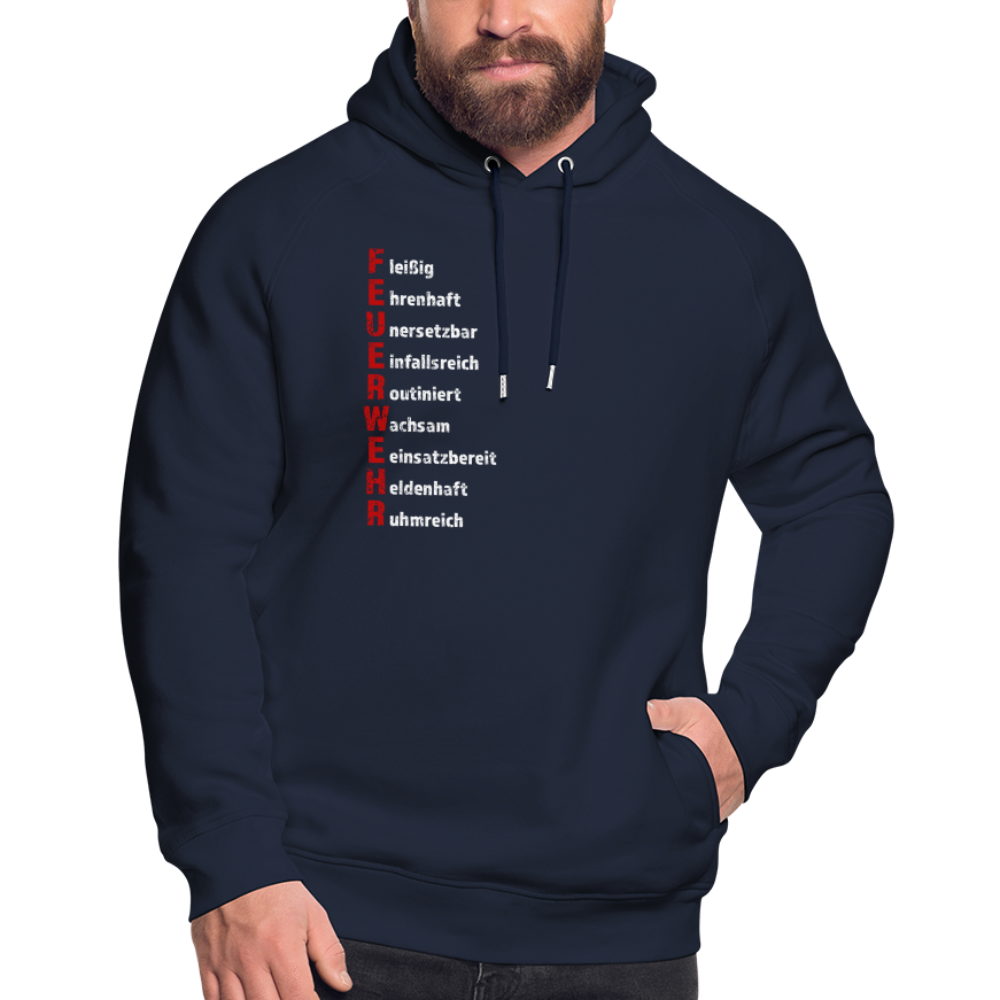 Feuerwehr Schriftzug - Unisex Bio-Hoodie - Navy