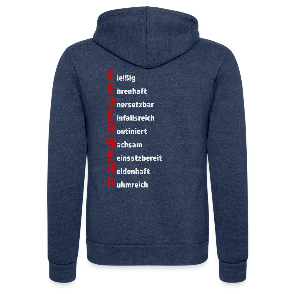 Feuerwehr Schriftzug - Unisex Tri-Blend Kapuzenjacke - Navy meliert