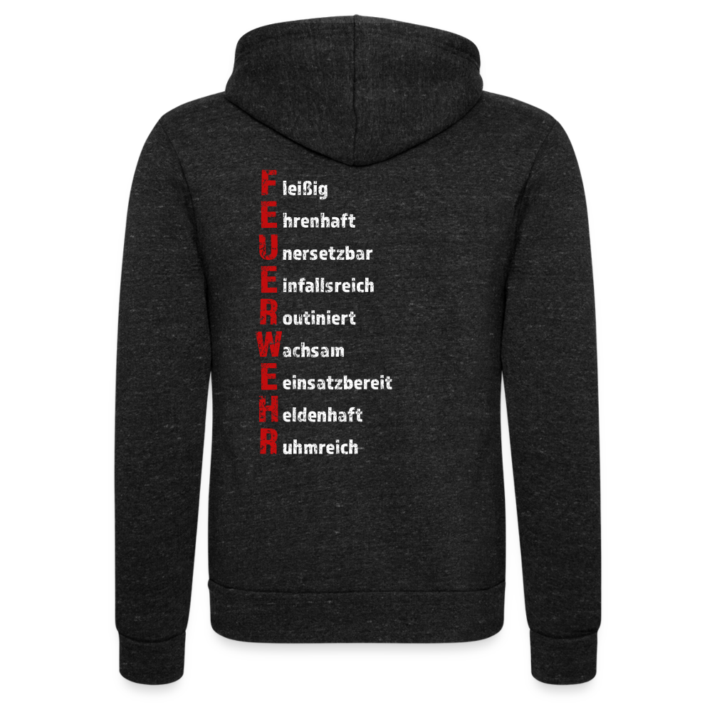 Feuerwehr Schriftzug - Unisex Tri-Blend Kapuzenjacke - Anthrazit