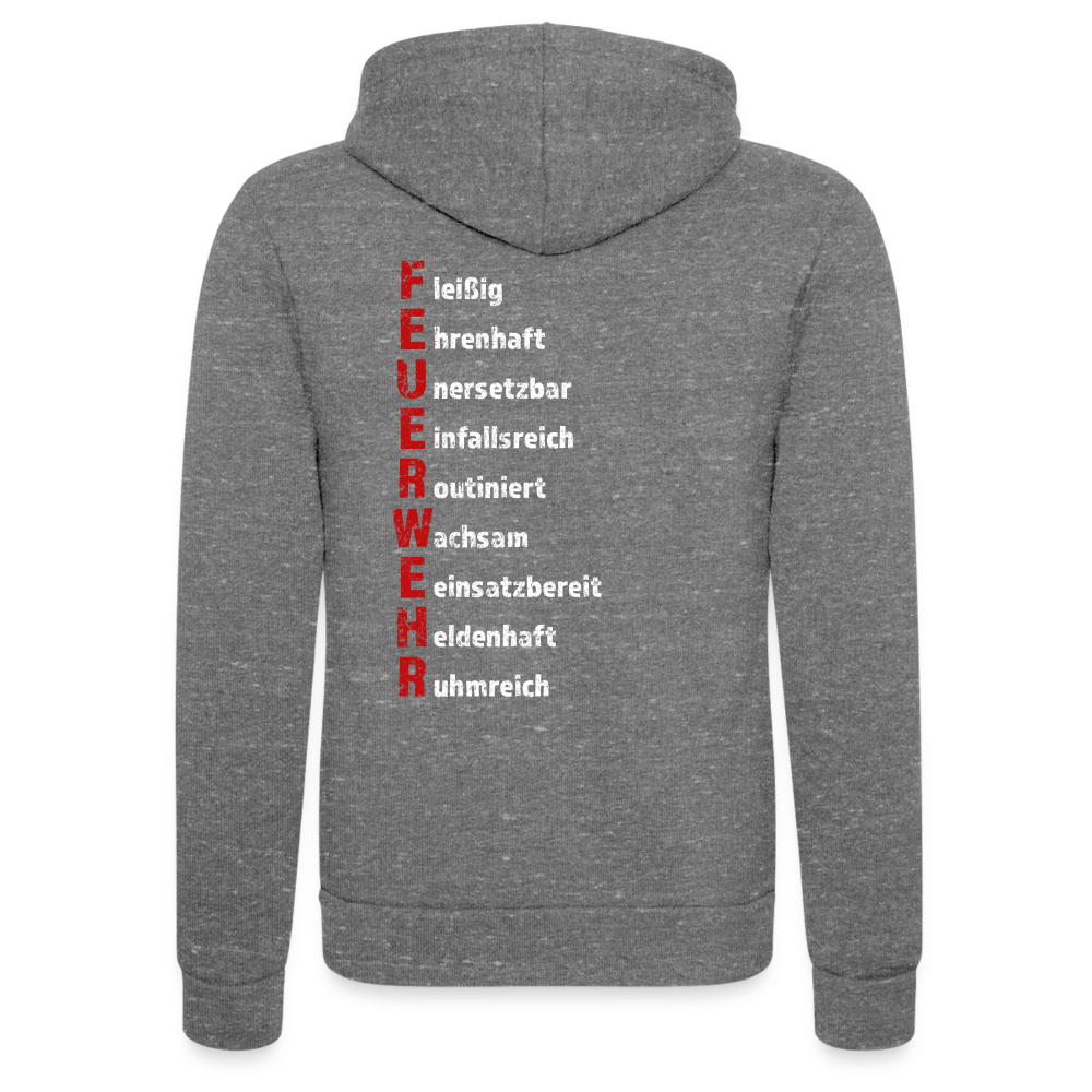 Feuerwehr Schriftzug - Unisex Tri-Blend Kapuzenjacke - Grau Triblend