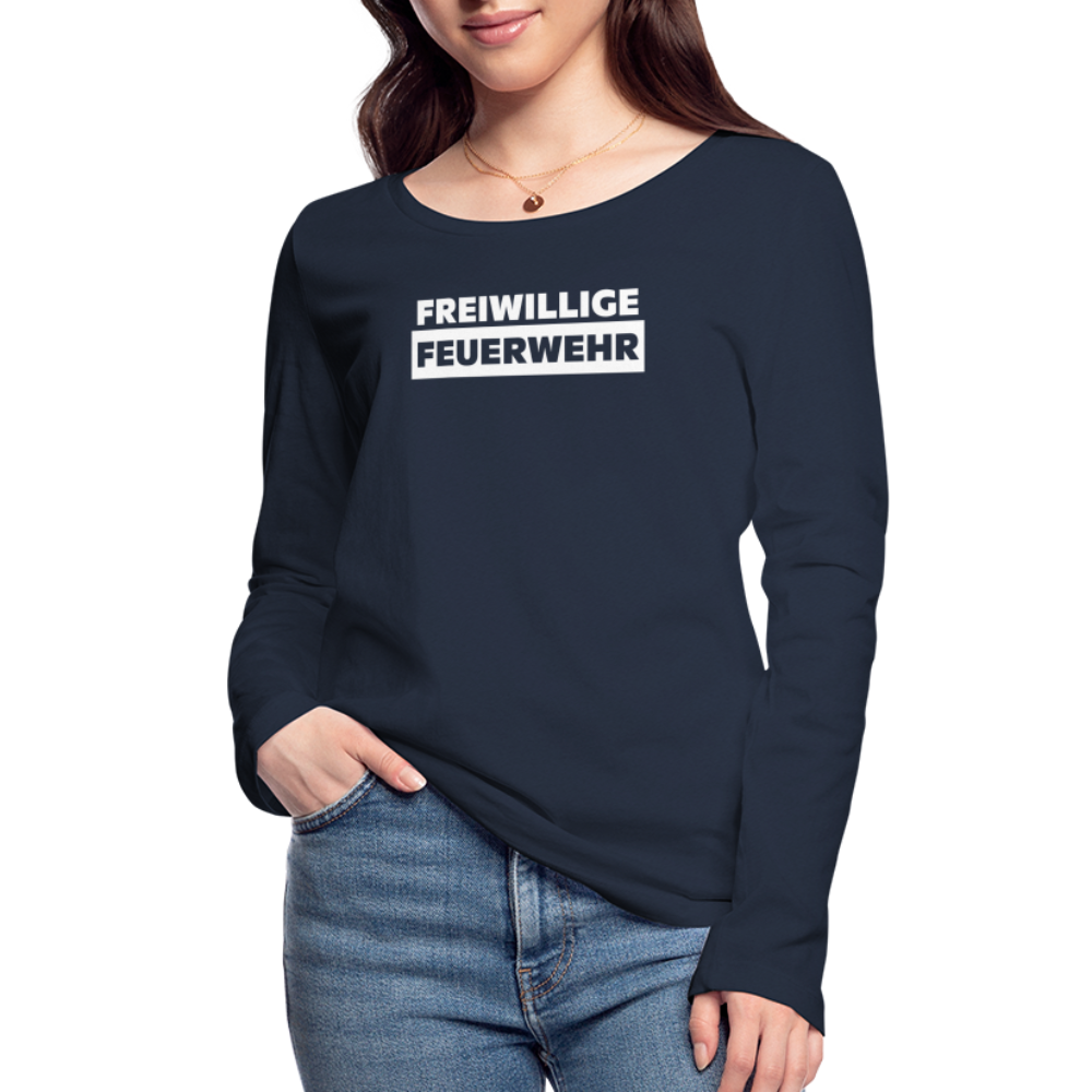 Freiwillige Feuerwehr - Frauen Langarmshirt aus 100% Bio-Baumwolle - Navy