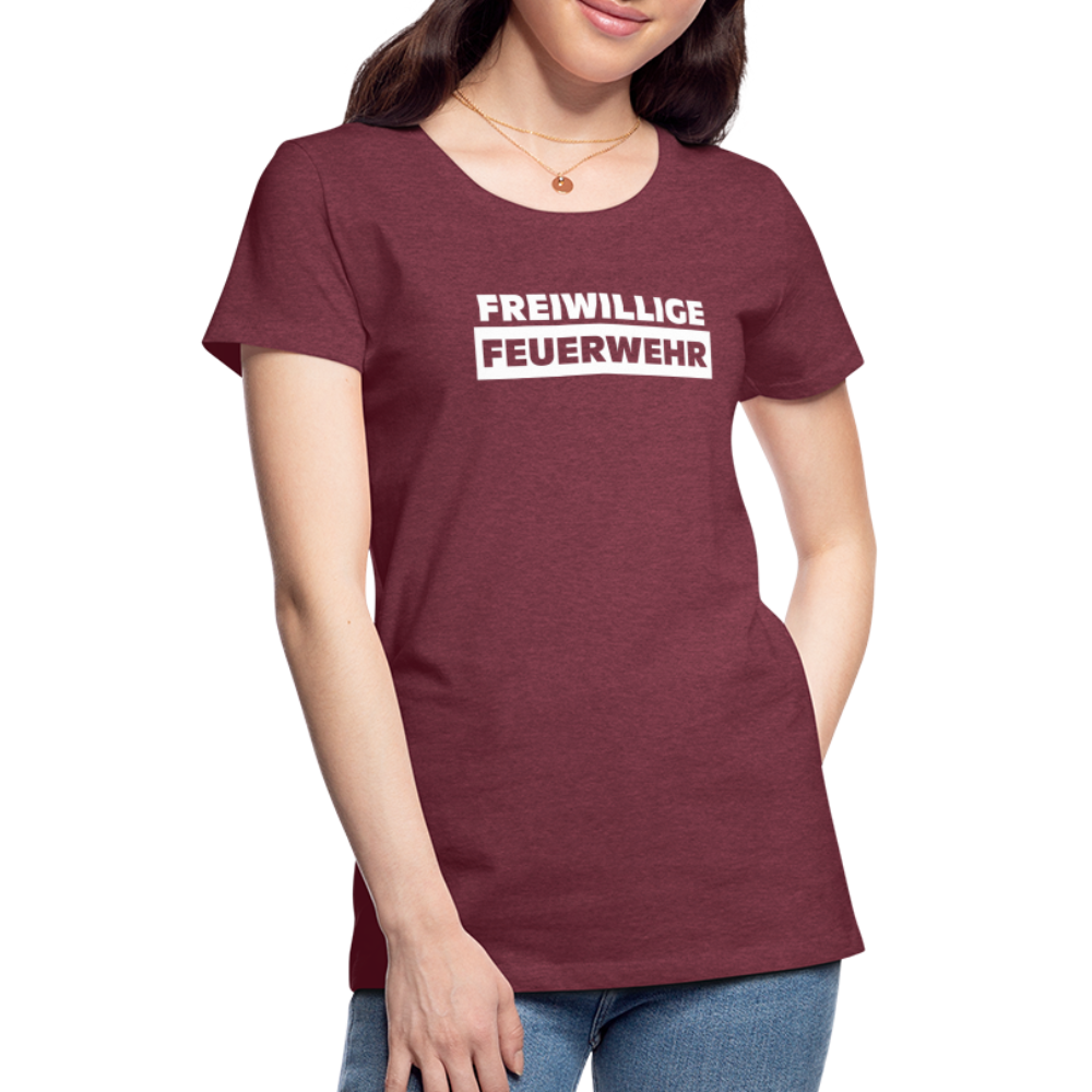 Freiwillige Feuerwehr - Frauen T-Shirt - Bordeauxrot meliert