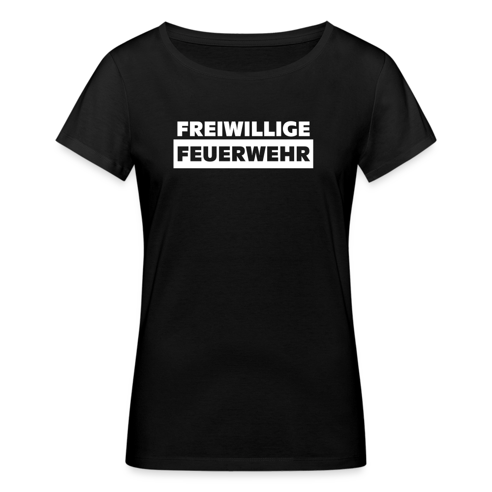 Freiwillige Feuerwehr - Frauen T-Shirt aus 100% Bio-Baumwolle - Schwarz