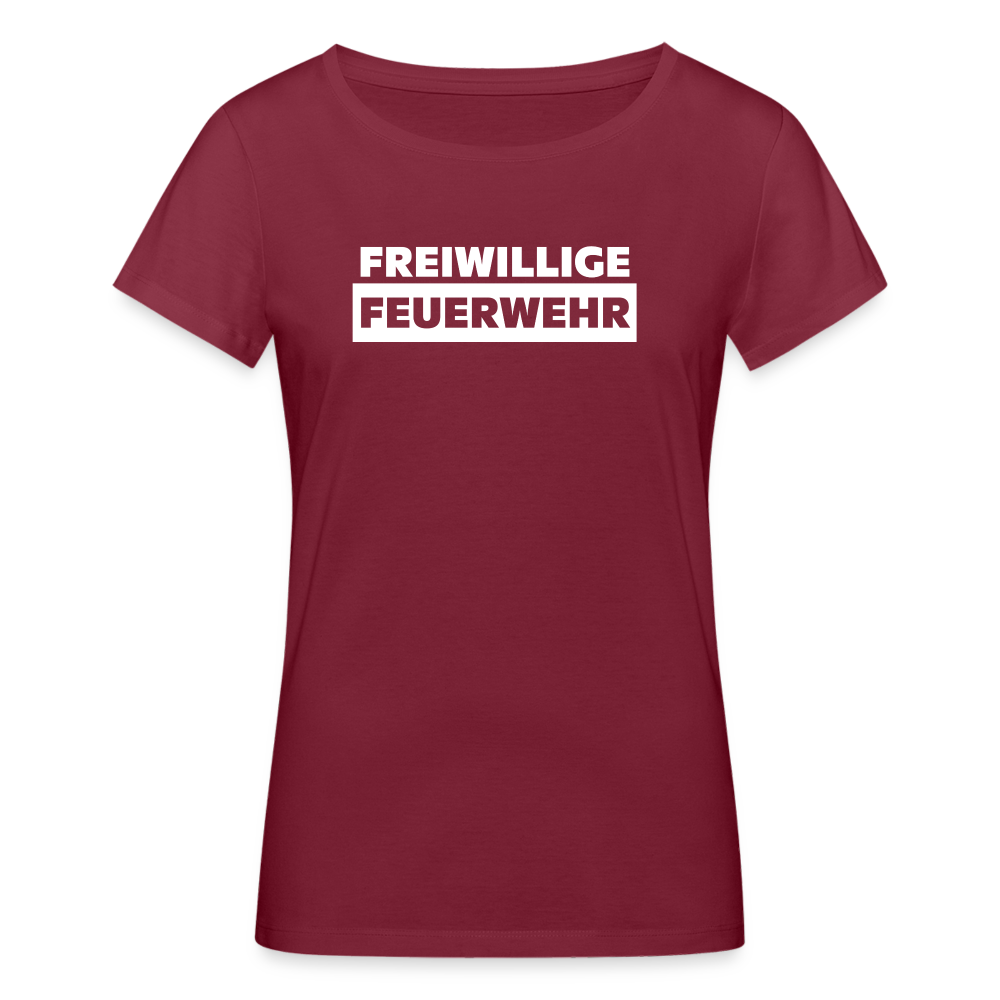 Freiwillige Feuerwehr - Frauen T-Shirt aus 100% Bio-Baumwolle - Burgunderrot