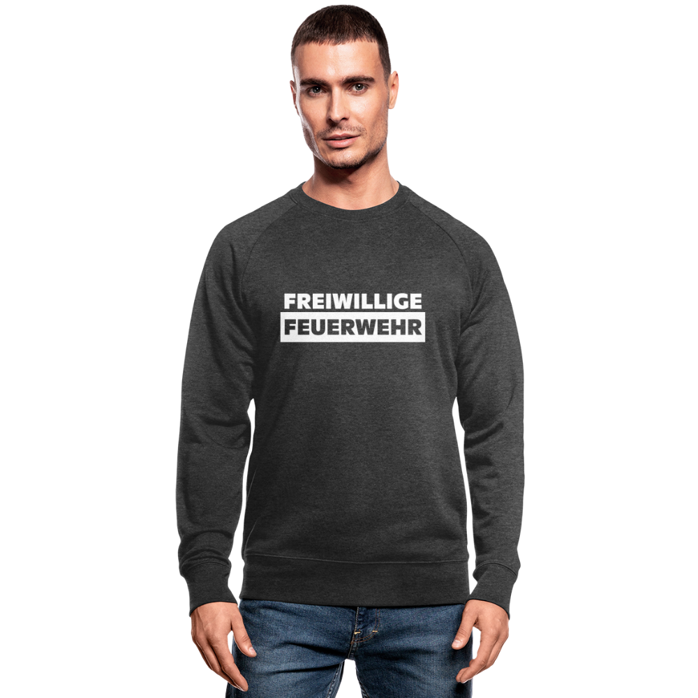 Freiwillige Feuerwehr - Männer Bio-Sweatshirt - Dunkelgrau meliert