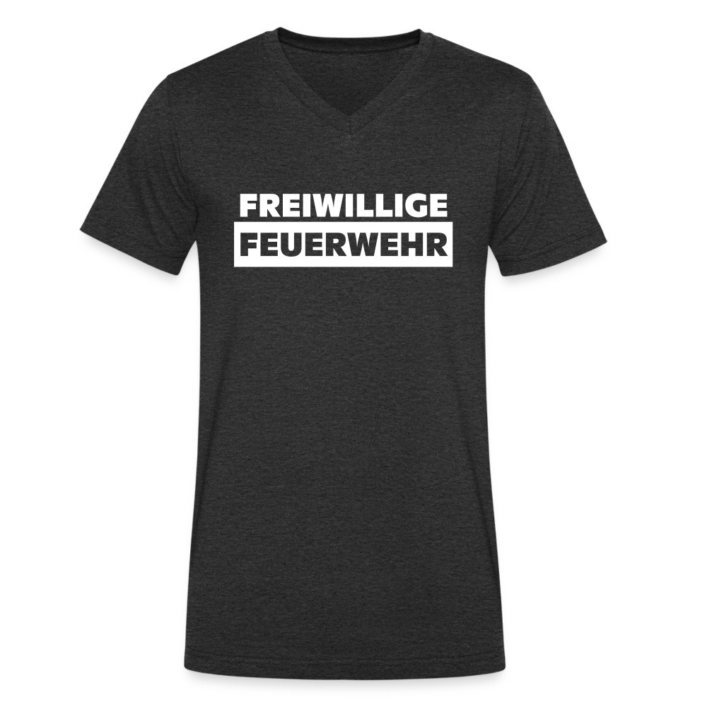 Freiwillige Feuerwehr - Männer T-Shirt mit V-Ausschnitt aus 100% Bio-Baumwolle - Anthrazit