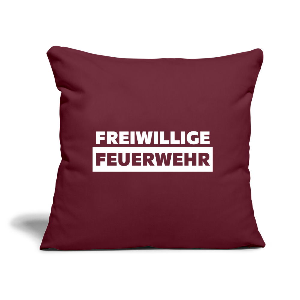 Freiwillige Feuerwehr - Sofakissen mit Füllung 44 x 44 cm - Burgunderrot