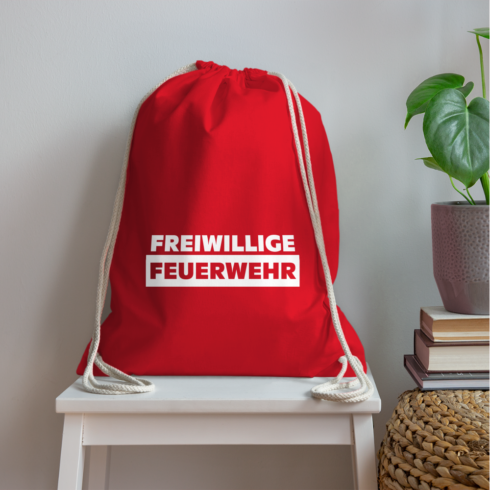 Freiwillige Feuerwehr - Stoffbeutel aus 100% Bio-Baumwolle - Rot