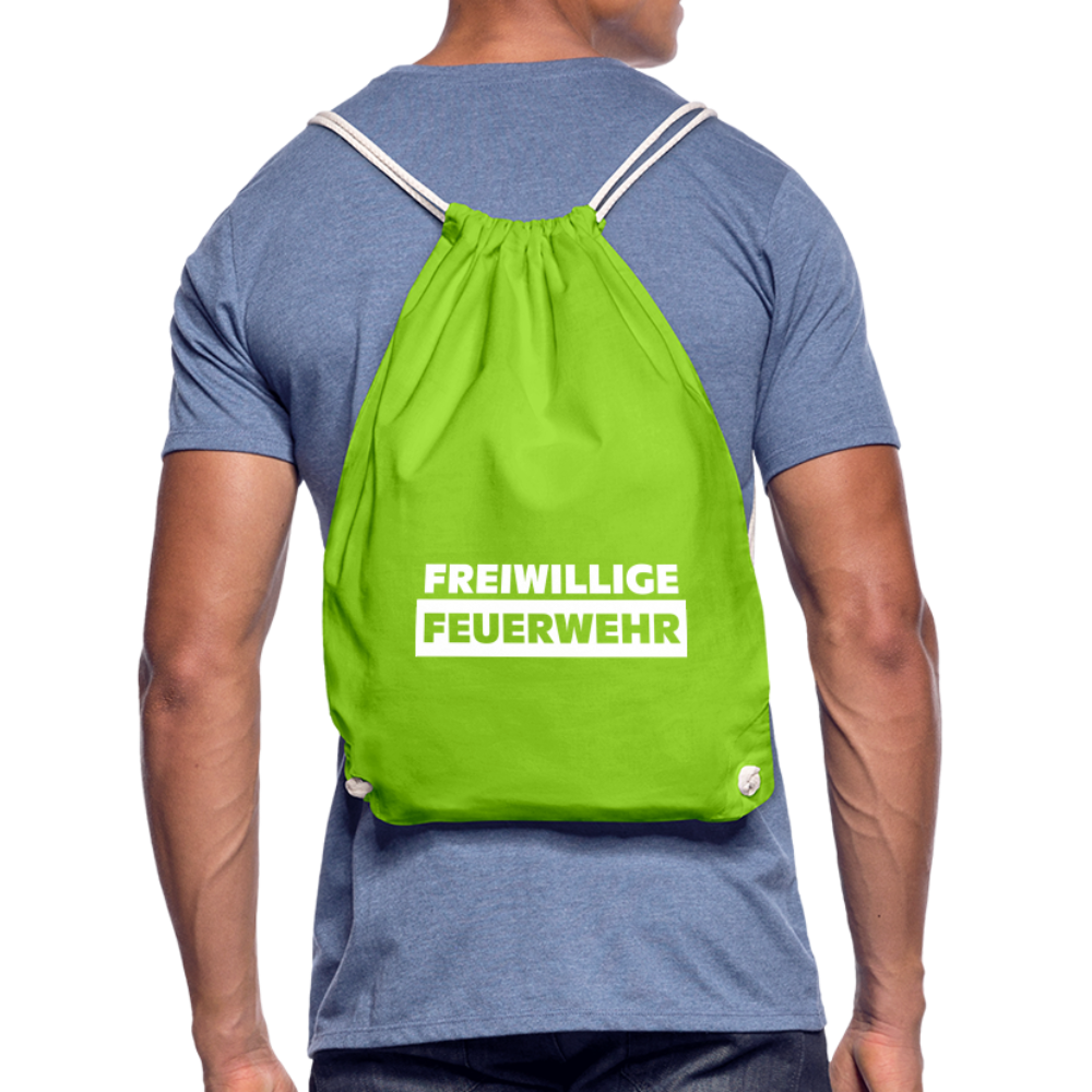 Freiwillige Feuerwehr - Stoffbeutel aus 100% Bio-Baumwolle - Neongrün