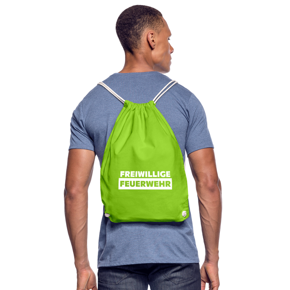 Freiwillige Feuerwehr - Stoffbeutel aus 100% Bio-Baumwolle - Neongrün