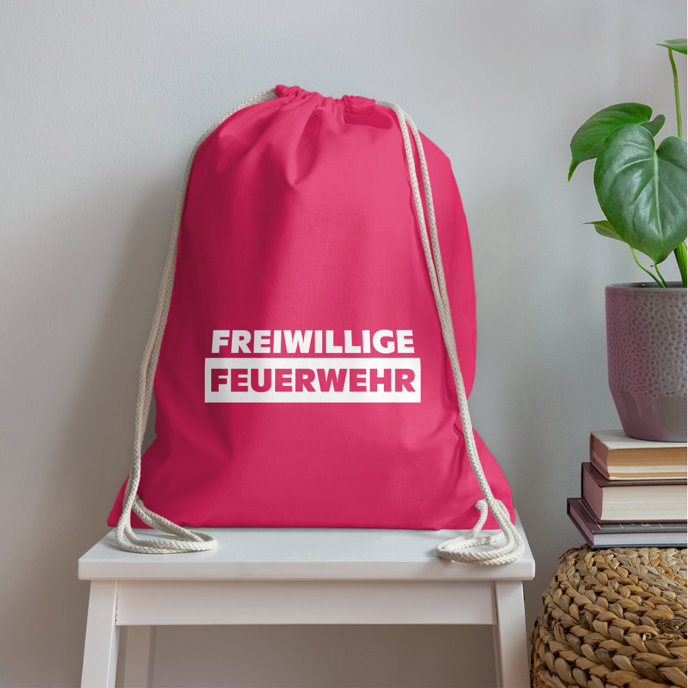 Freiwillige Feuerwehr - Stoffbeutel aus 100% Bio-Baumwolle - Fuchsia