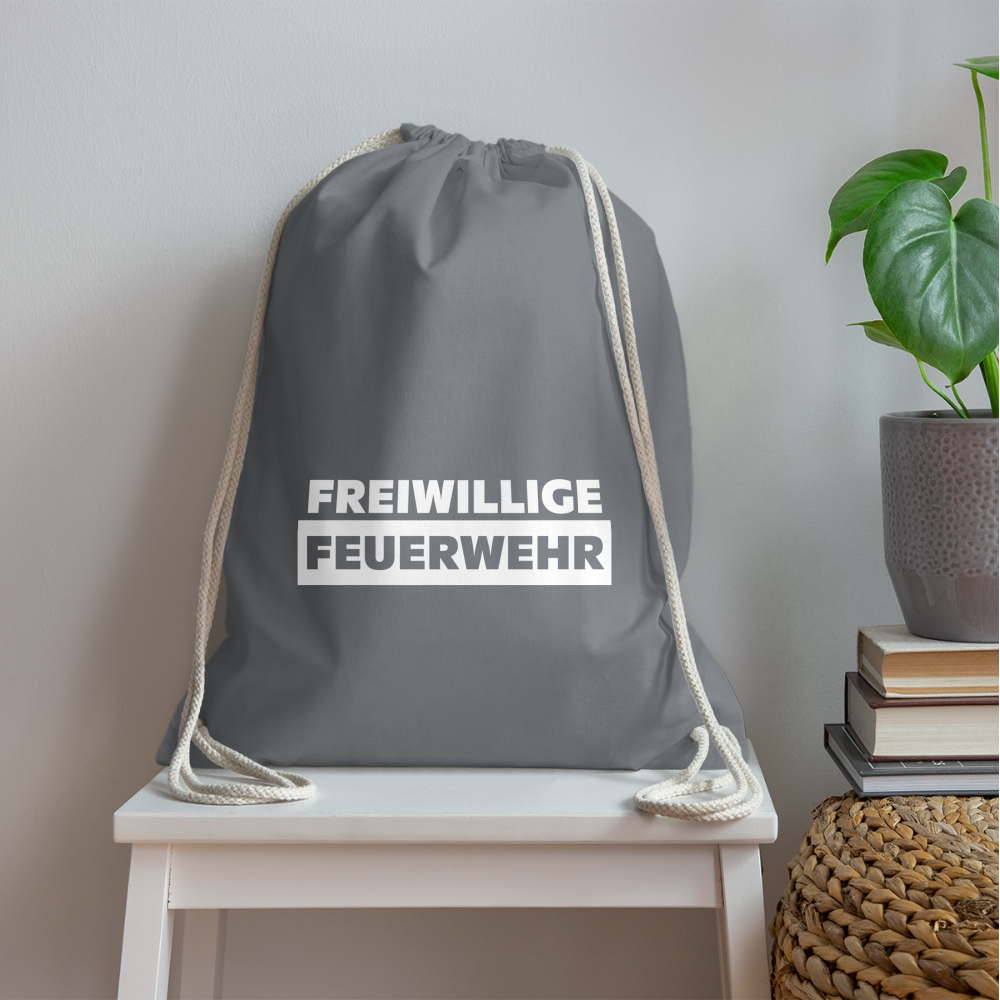 Freiwillige Feuerwehr - Stoffbeutel aus 100% Bio-Baumwolle - Grau