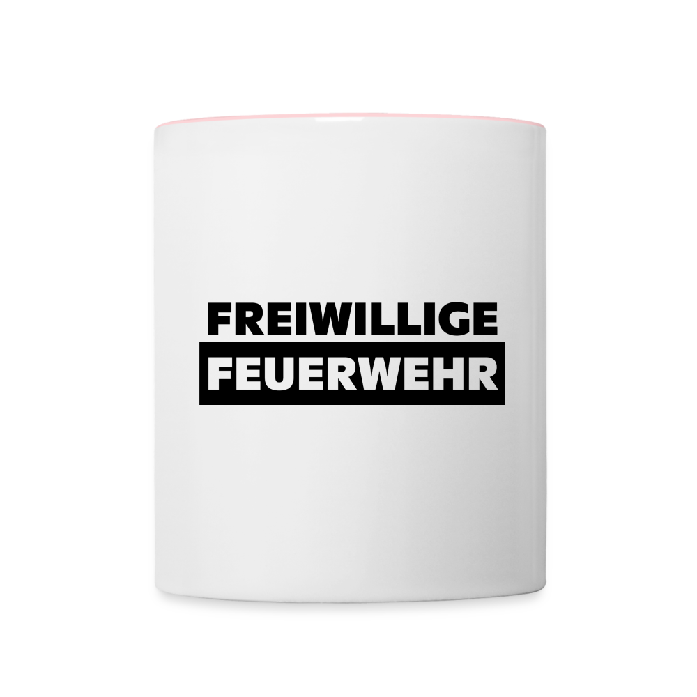 Freiwillige Feuerwehr - Tasse zweifarbig 325 ml - Weiß/Pink