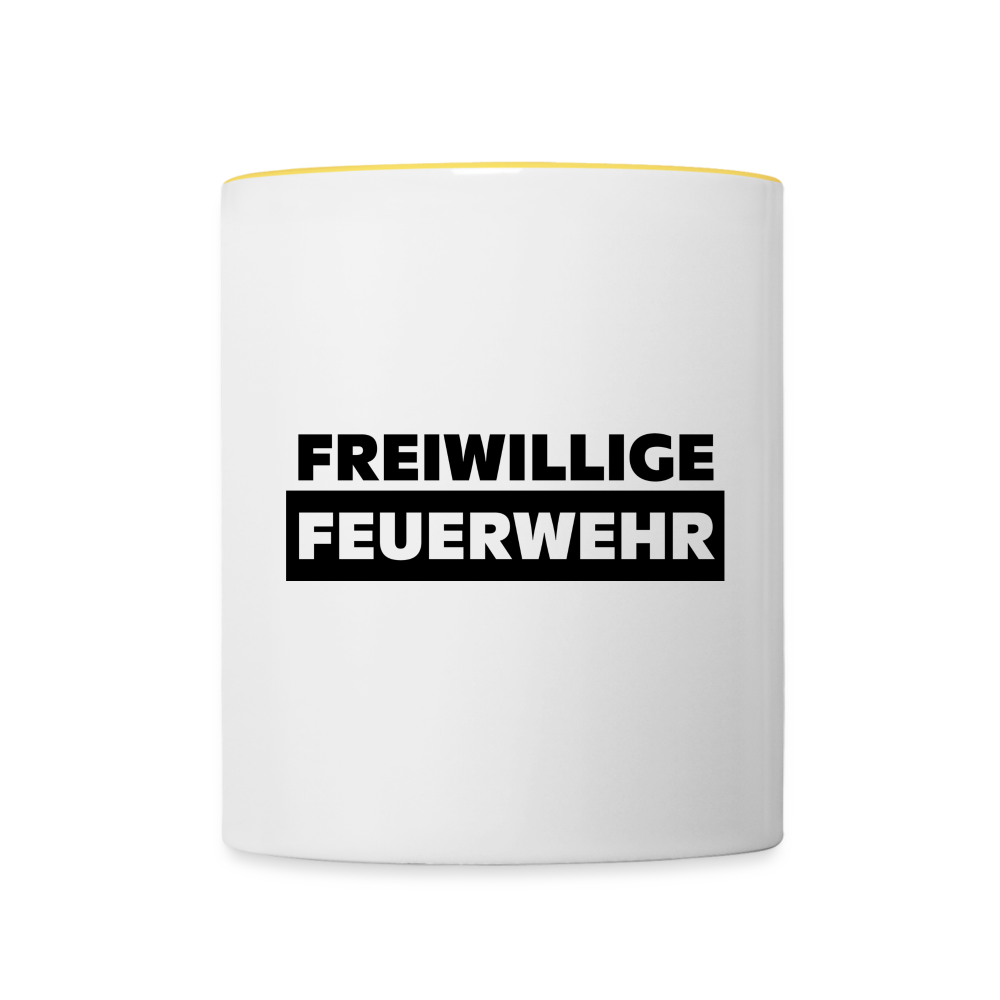 Freiwillige Feuerwehr - Tasse zweifarbig 325 ml - Weiß/Gelb